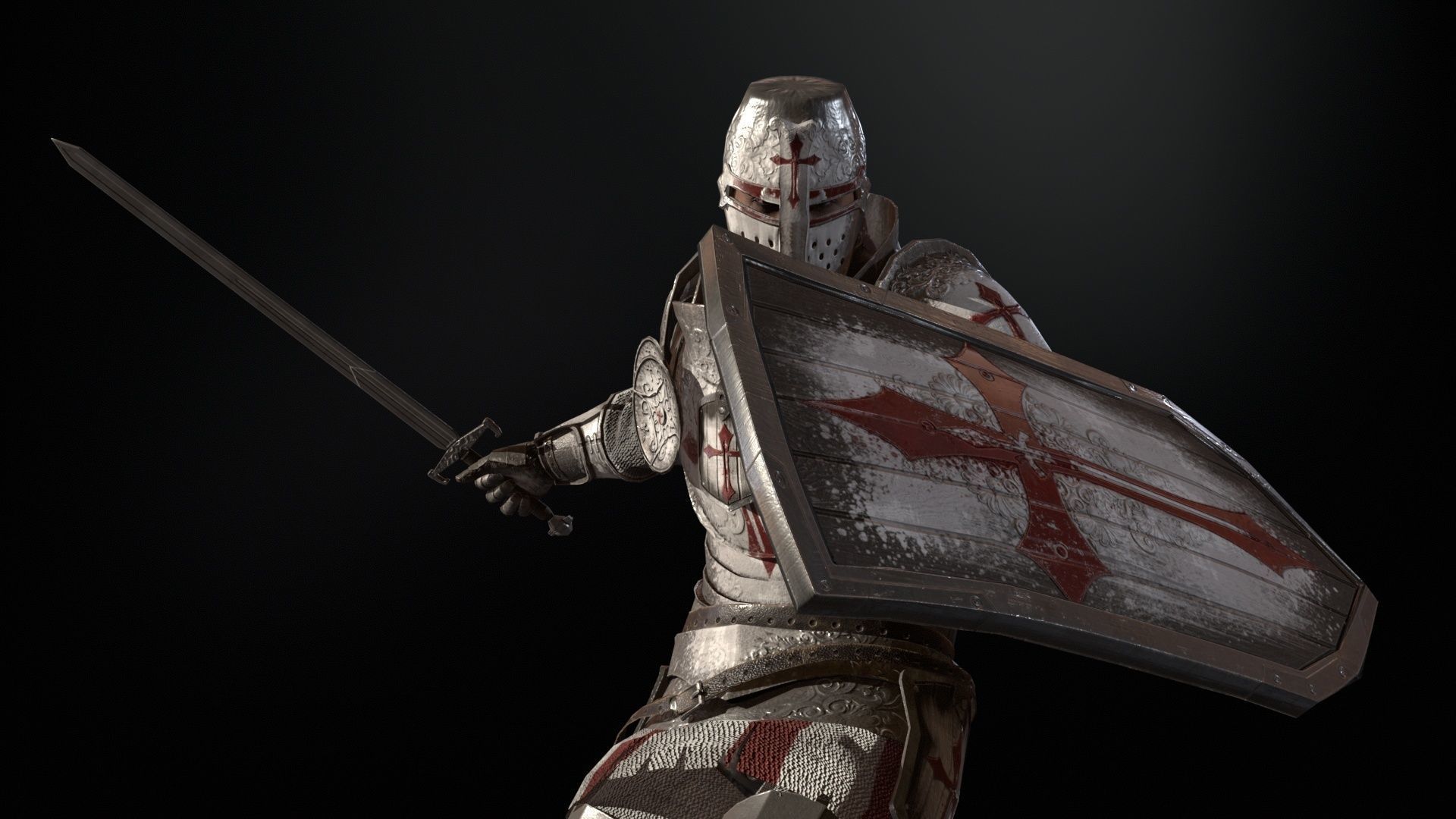 NPC Knight2 Low-poly 3D model_29