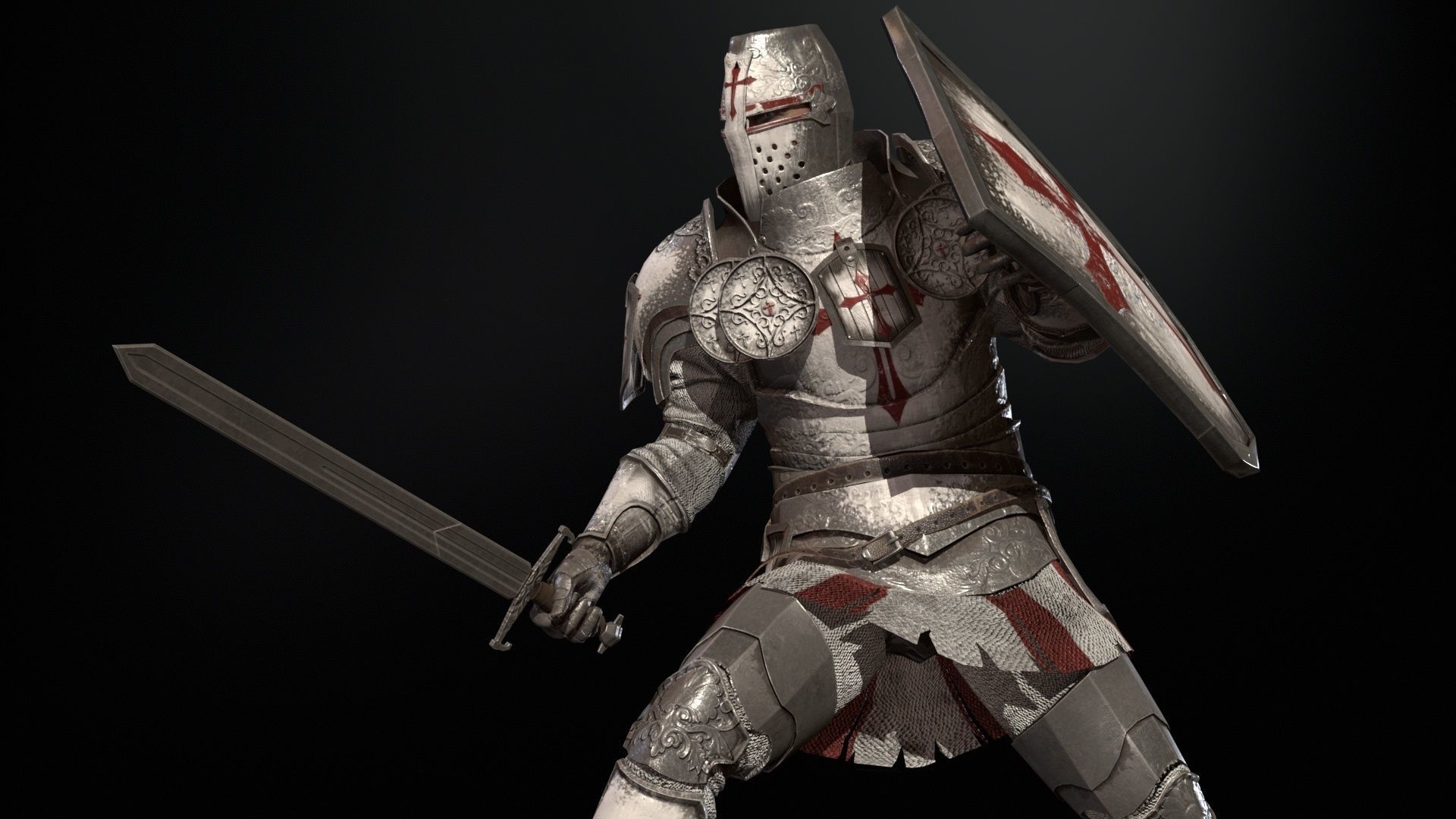 NPC Knight2 Low-poly 3D model_31