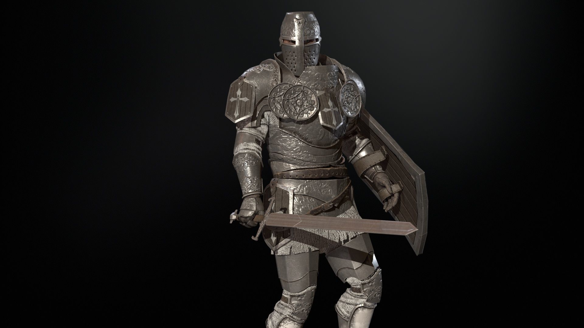 NPC Knight2 Low-poly 3D model_34