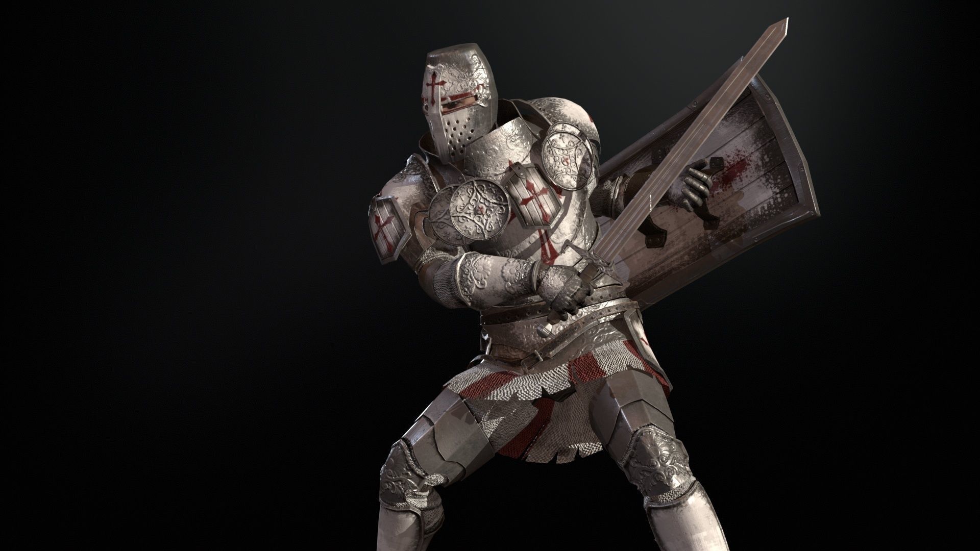 NPC Knight2 Low-poly 3D model_28