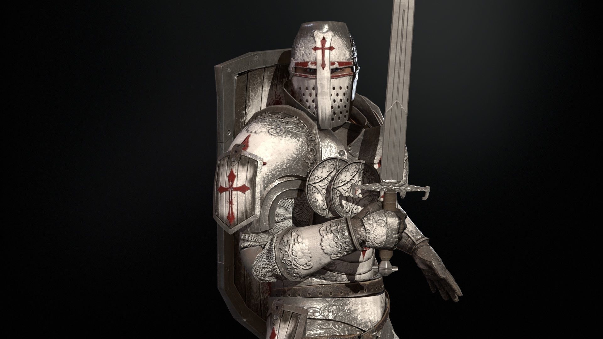 NPC Knight2 Low-poly 3D model_22