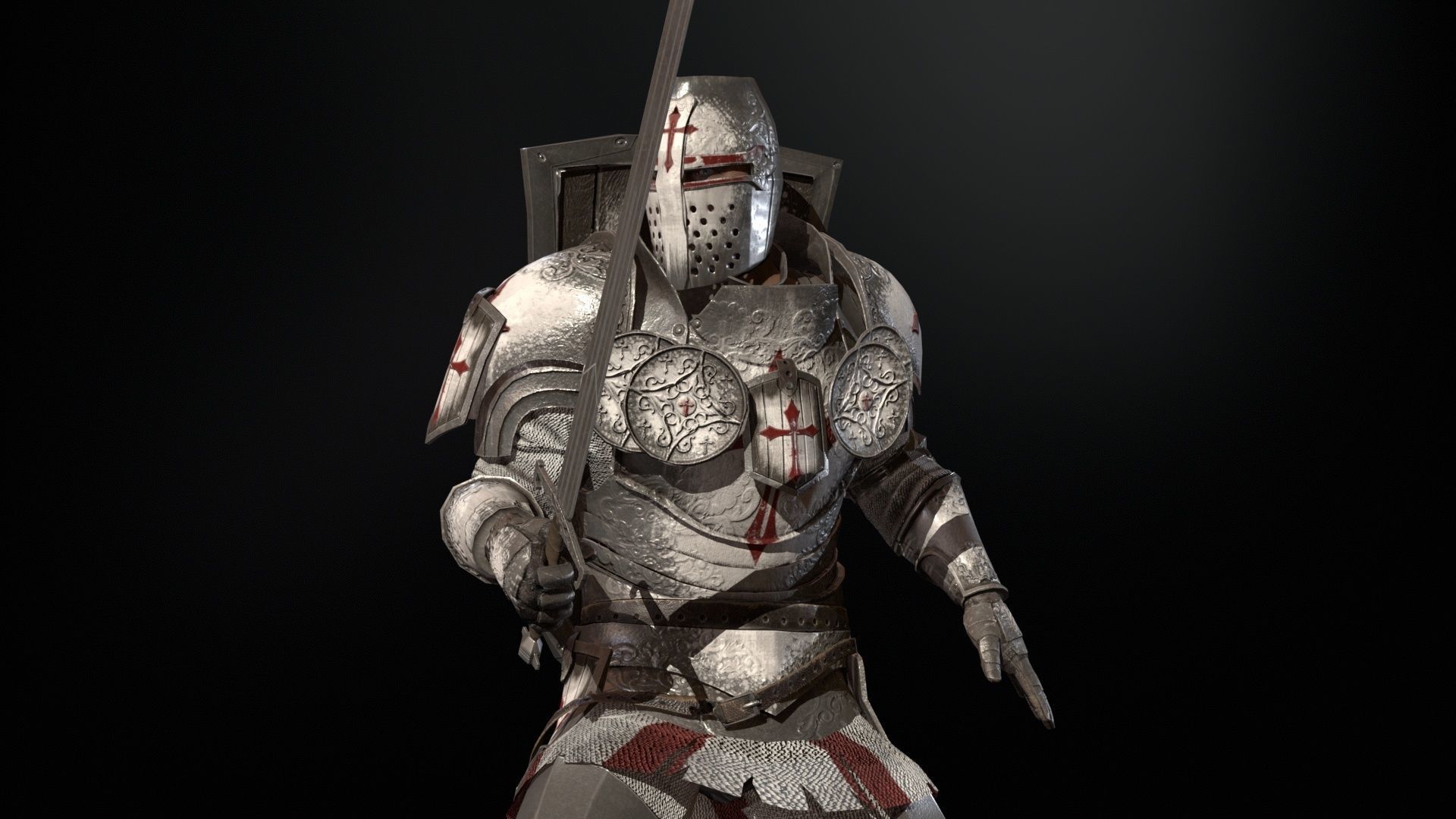 NPC Knight2 Low-poly 3D model_23