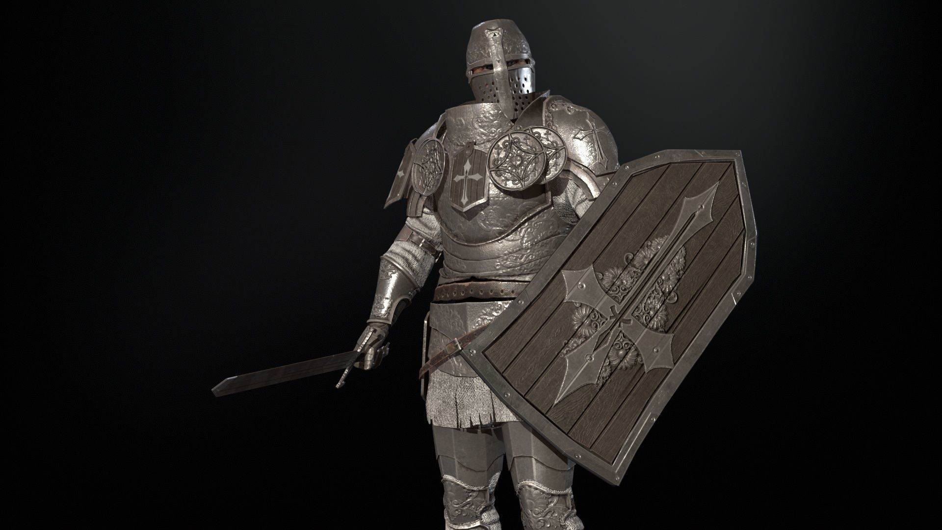 NPC Knight2 Low-poly 3D model_33