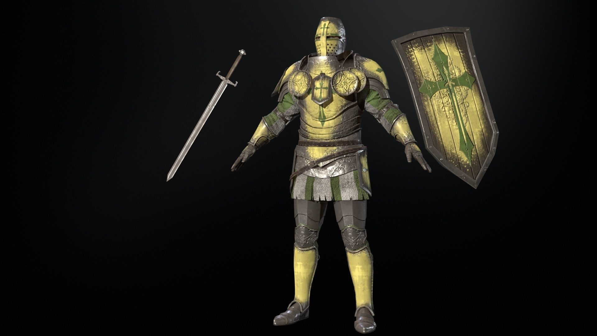 NPC Knight2 Low-poly 3D model_13