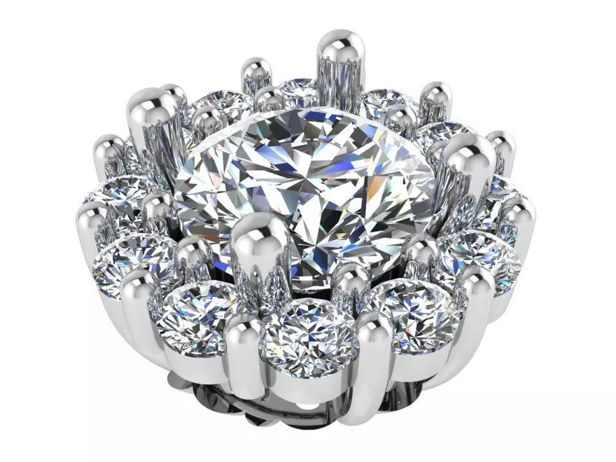 Round Halo Pendant 2551 3D print model