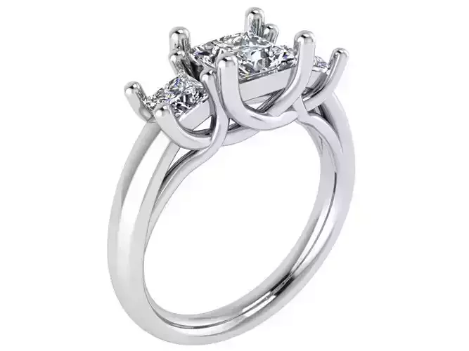 3 Stone Princess Ring 2553