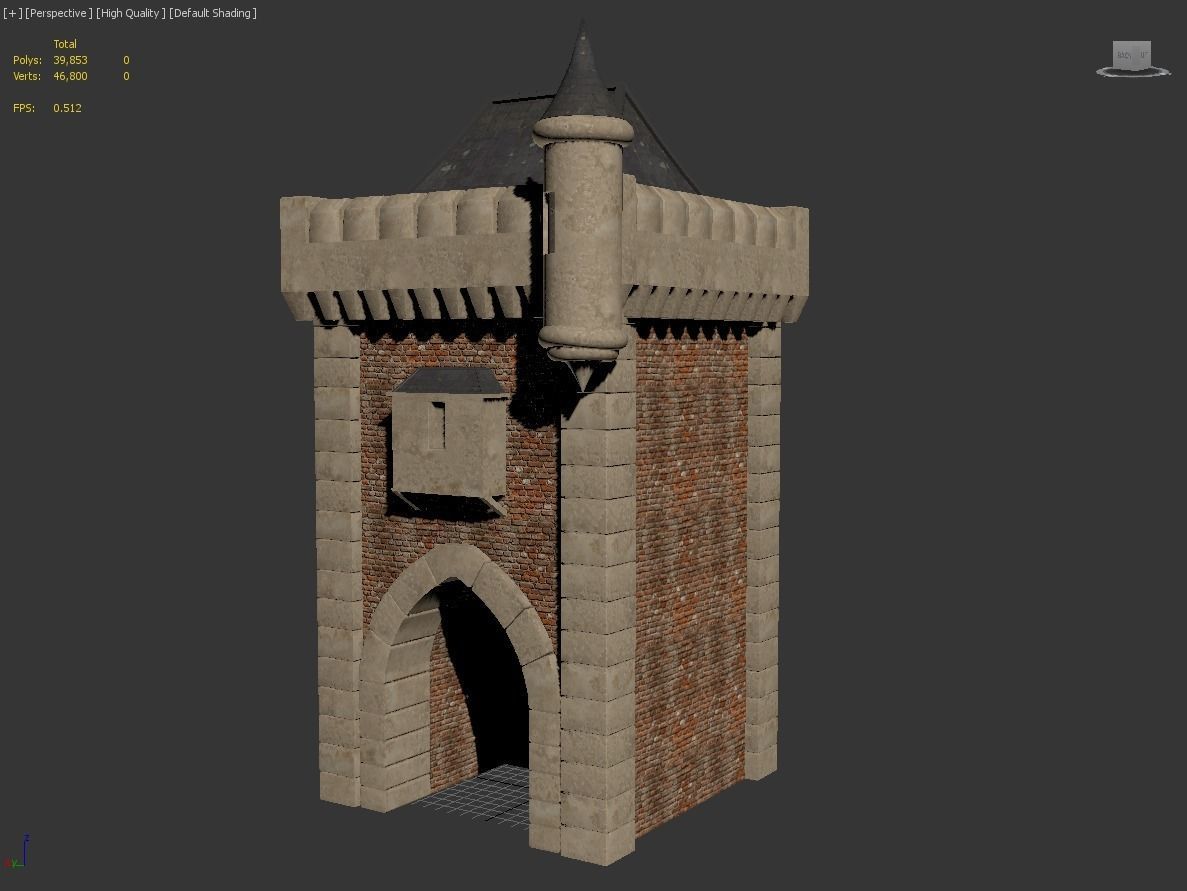 City Gate Monchengladbach Low-poly 3D model_1
