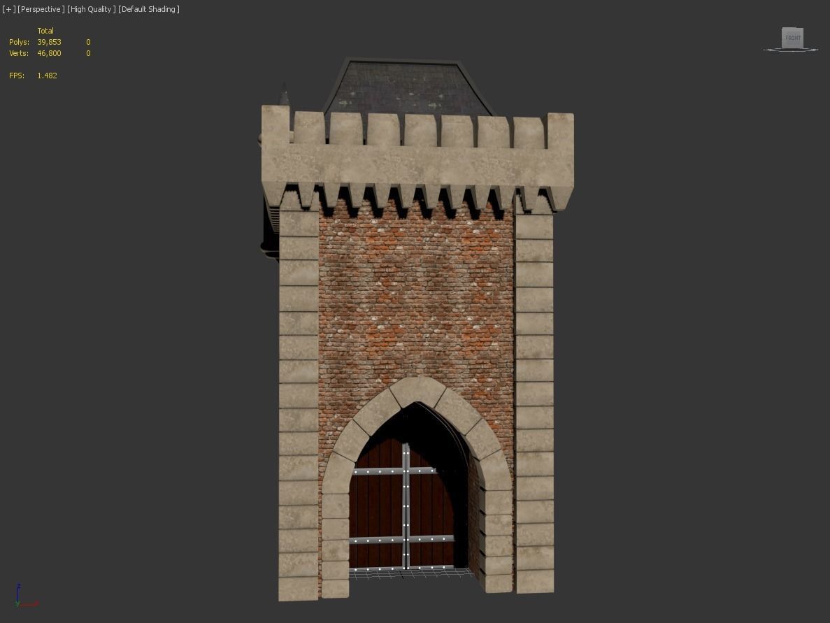 City Gate Monchengladbach Low-poly 3D model_2