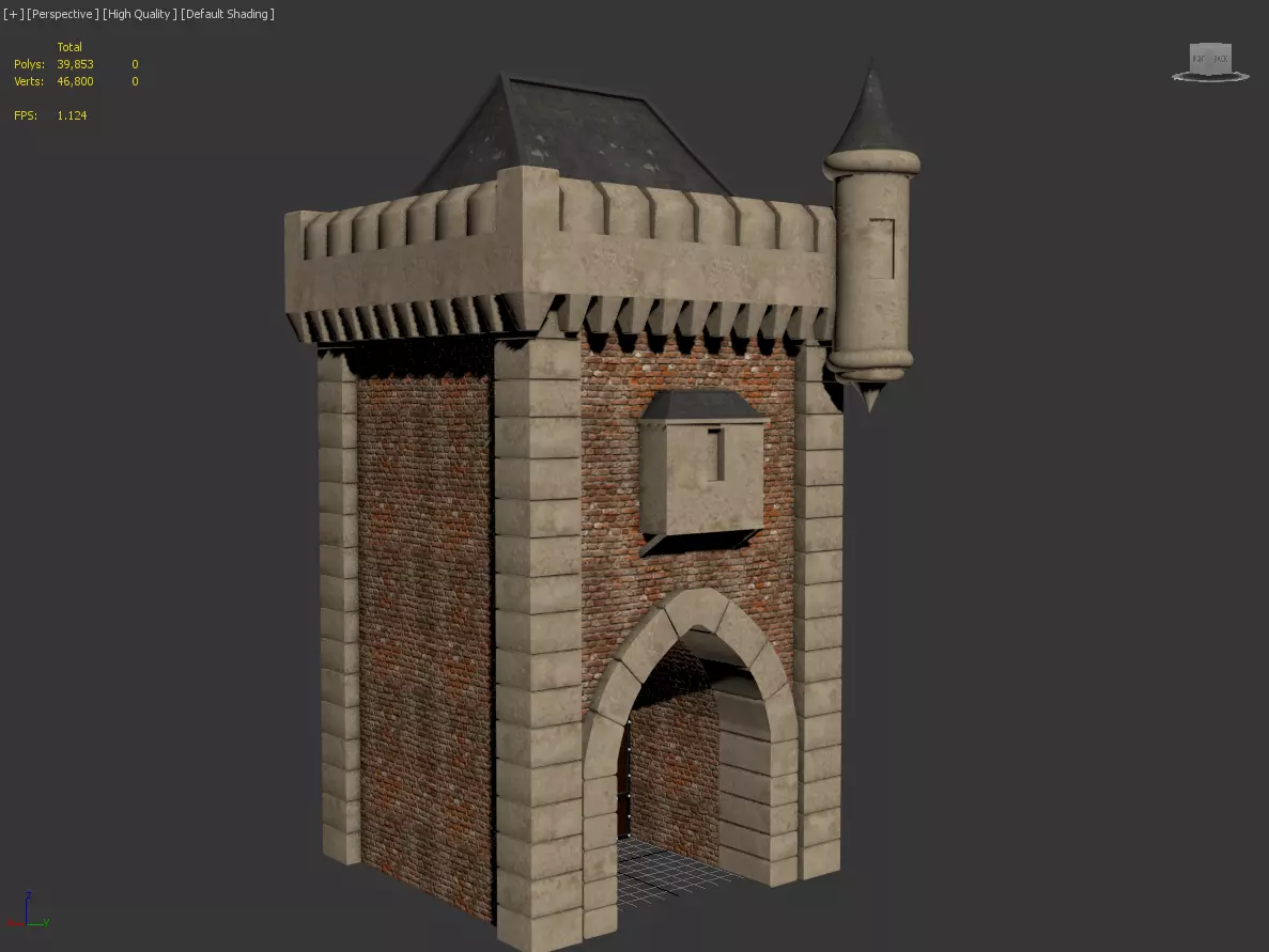 City Gate Monchengladbach Low-poly 3D model_0