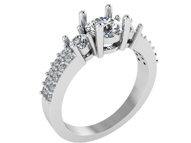 Round Diamond Basket Ring 2558 3D print model