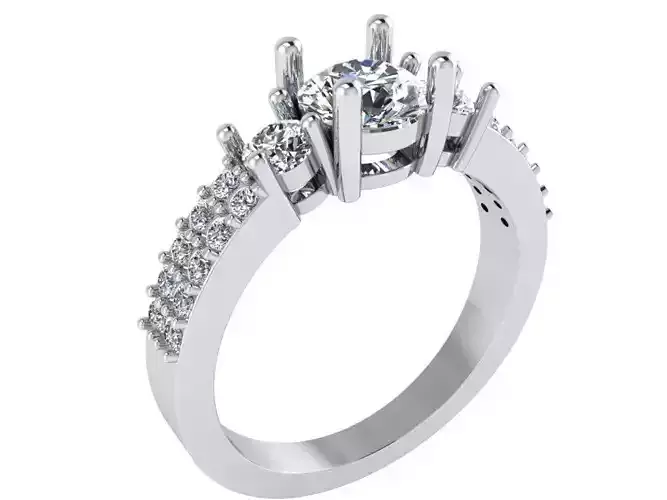 Round Diamond Basket Ring 2558