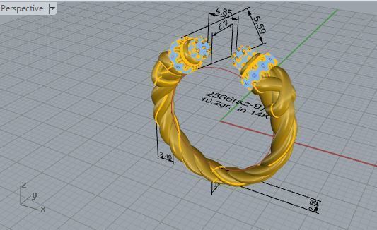 Rope Style Bangle Bracelet 2566 3D print model_7