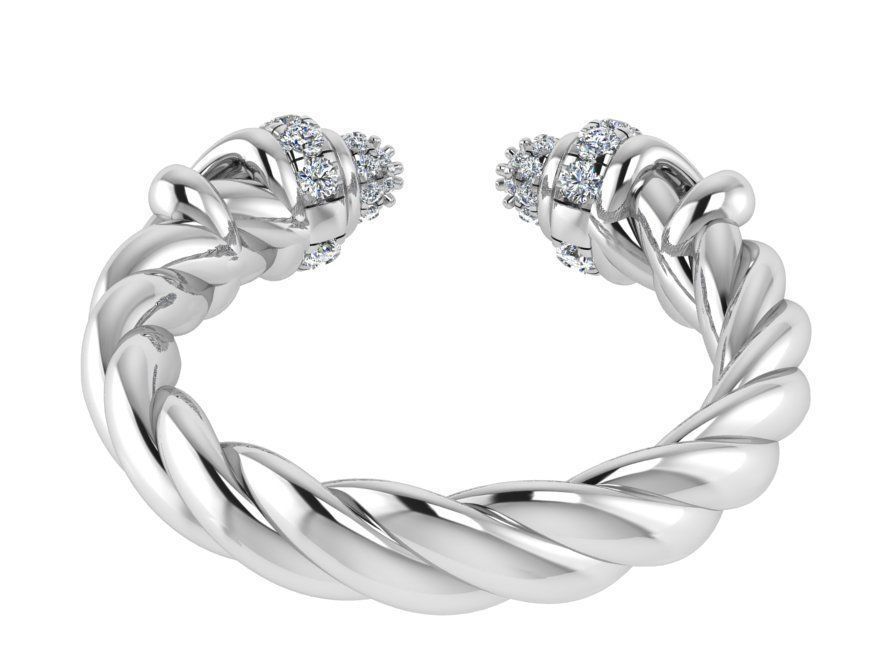 Rope Style Bangle Bracelet 2566 3D print model_3