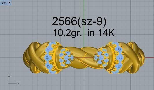 Rope Style Bangle Bracelet 2566 3D print model_4