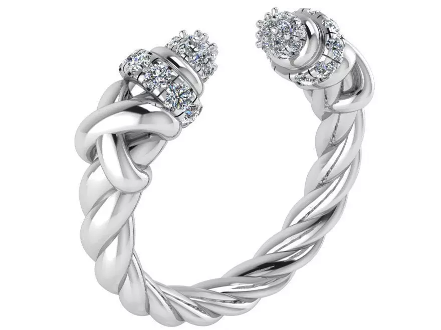 Rope Style Bangle Bracelet 2566 3D print model_0