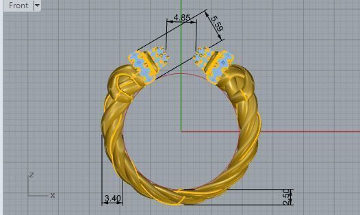 Rope Style Bangle Bracelet 2566 3D print model_5