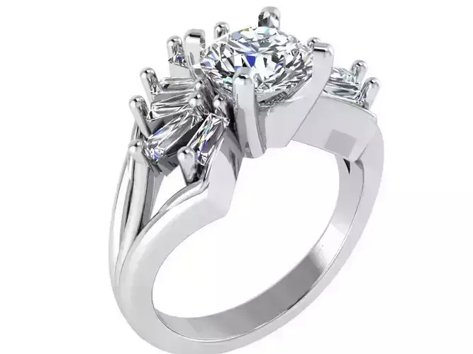 Peg Setting Round Diamond Ring 2568