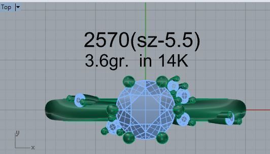 Round Diamond Ring 2570 3D print model_4