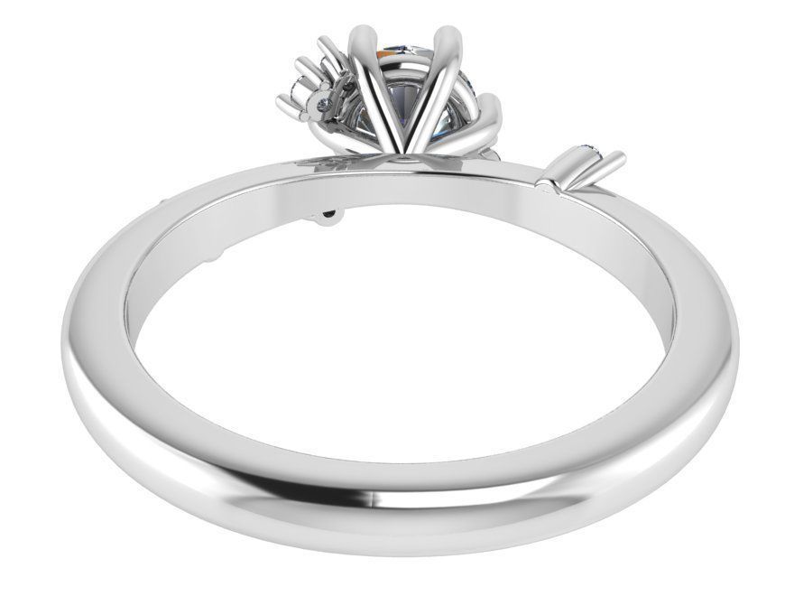 Round Diamond Ring 2570 3D print model_3