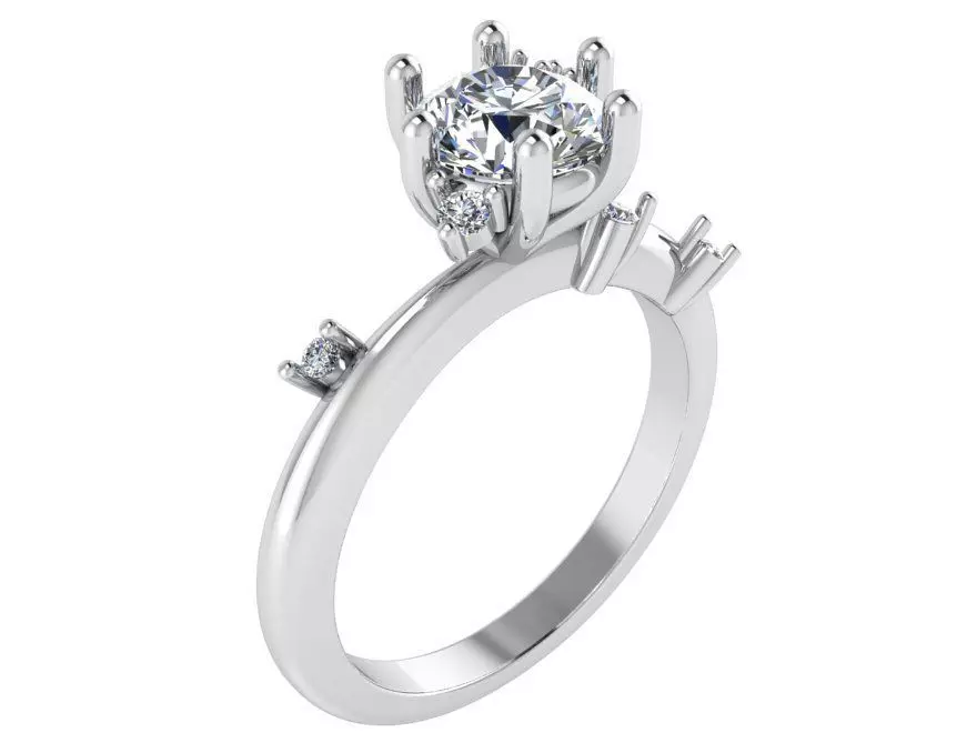 Round Diamond Ring 2570 3D print model_0