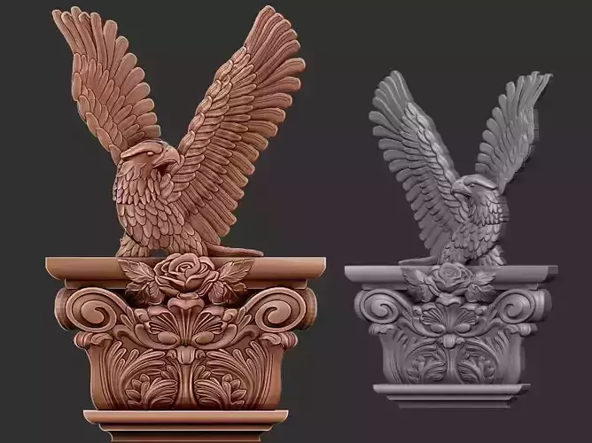 EAGLE CARVED ARCHITUAL ORNAMENT -BASS RELIEF