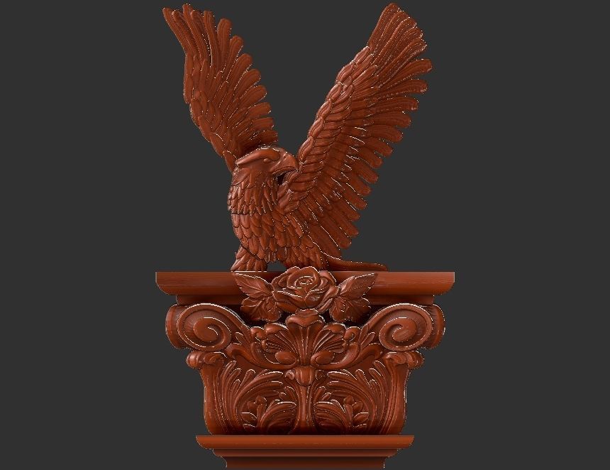 EAGLE CARVED ARCHITUAL ORNAMENT -BASS RELIEF 3D print model_11