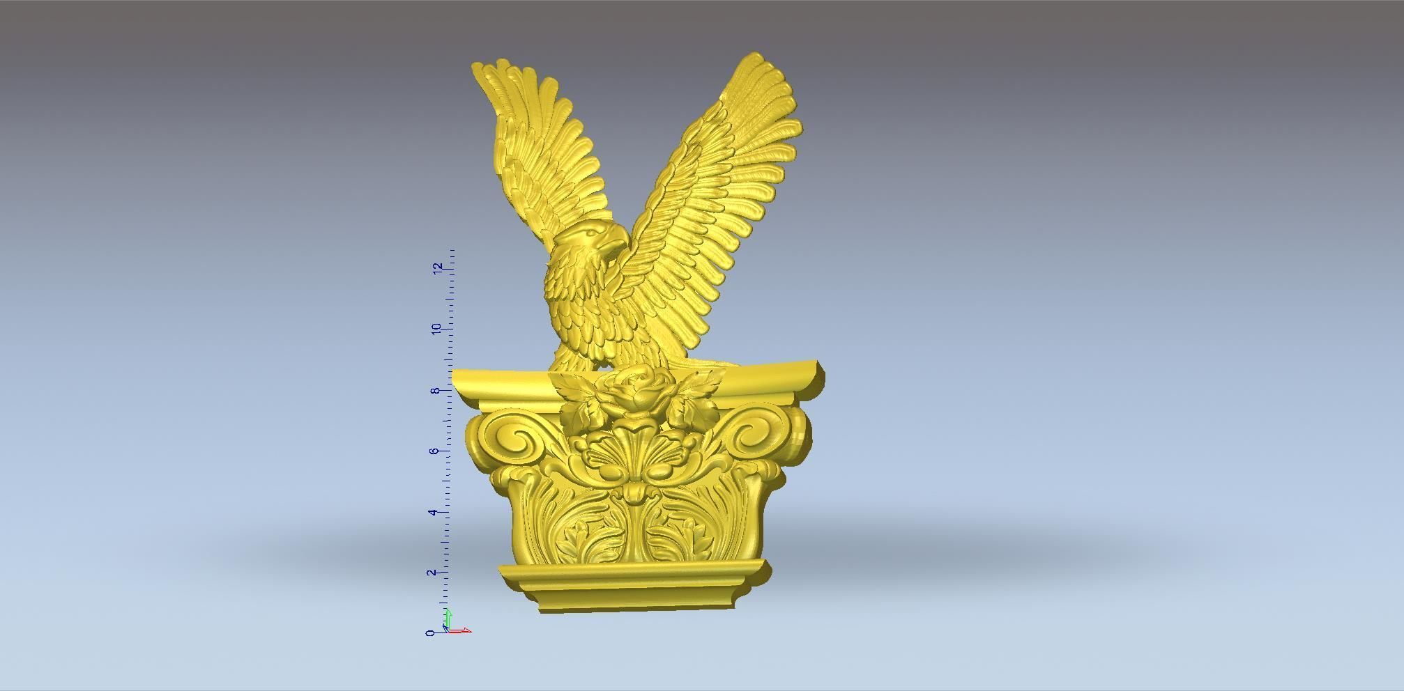 EAGLE CARVED ARCHITUAL ORNAMENT -BASS RELIEF 3D print model_15