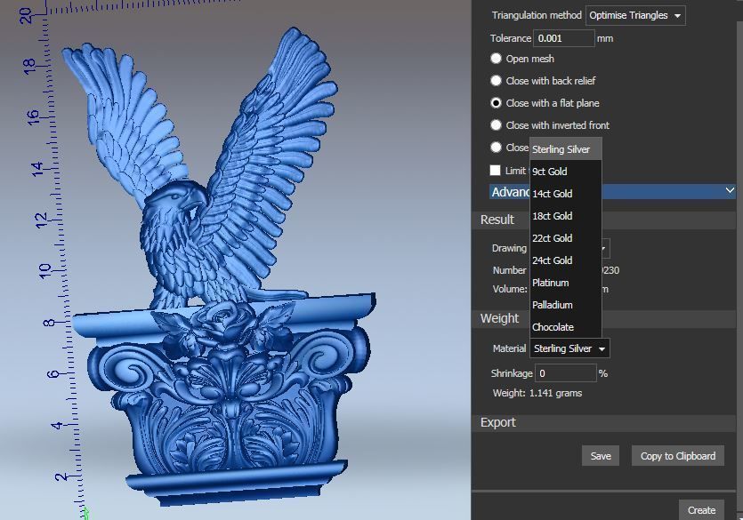 EAGLE CARVED ARCHITUAL ORNAMENT -BASS RELIEF 3D print model_6