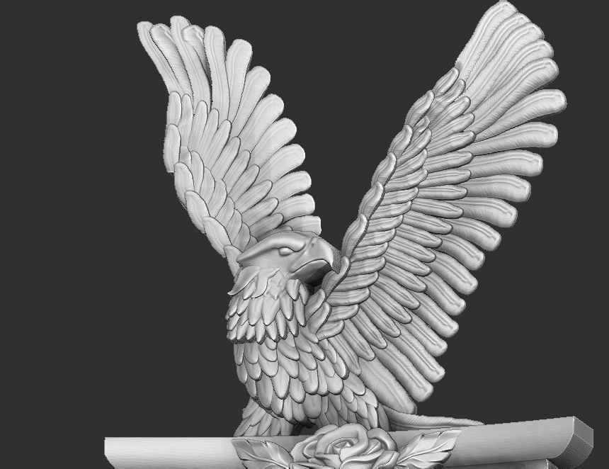 EAGLE CARVED ARCHITUAL ORNAMENT -BASS RELIEF 3D print model_4