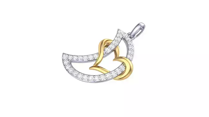 X Heart Diamond Pendant