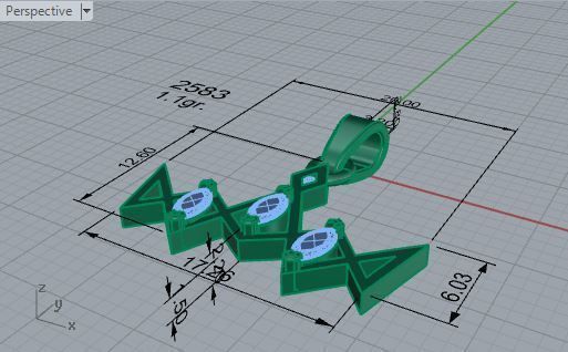 Zigzag Diamond Pendant 2583 3D print model_7