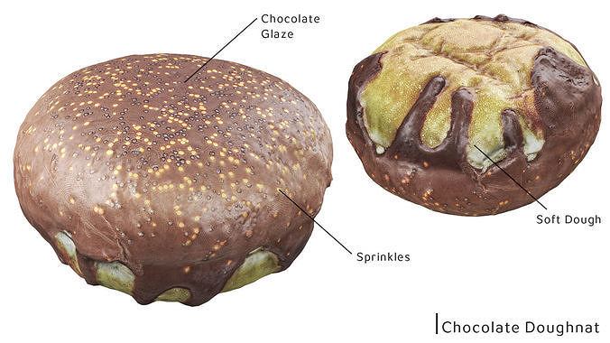 Pastry Pack 01 Low Poly Game ready  Low-poly 3D model 7