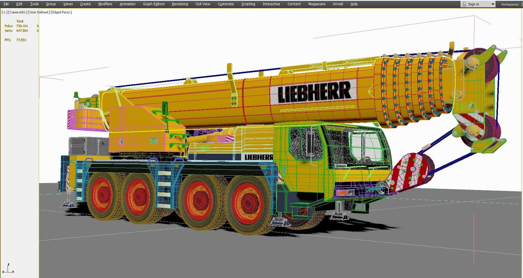 Liebherr LTM 1080 Cranes 3D model_9