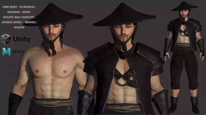 AAA 3D REALISTIC ASIAN CHARACTER - JAPANESE WARRIOR ASSASSIN 02