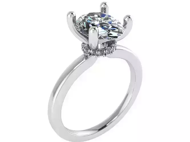 Oval Diamond Solitaire Ring 2598