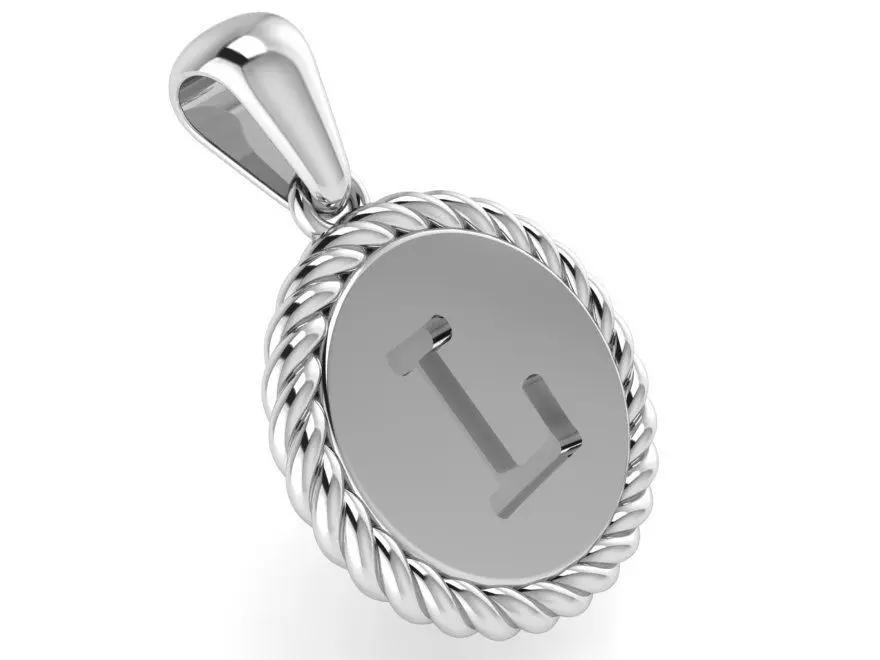 L Letter Circle Pendant 2599 3D print model