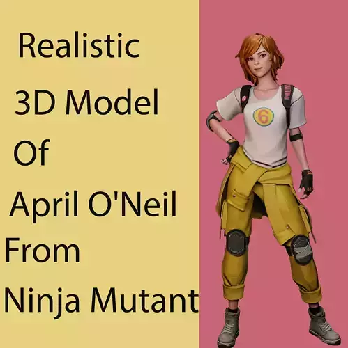 April O Neil Low-poly 3D model