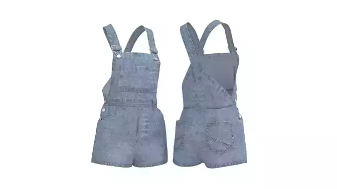 Denim overall jumpsuit