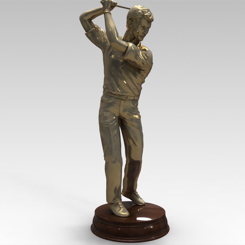 3D Models Golfer bronze statue 3D model_10