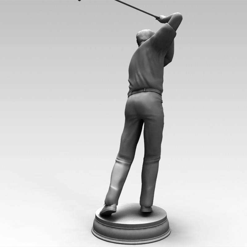 3D Models Golfer bronze statue 3D model_8