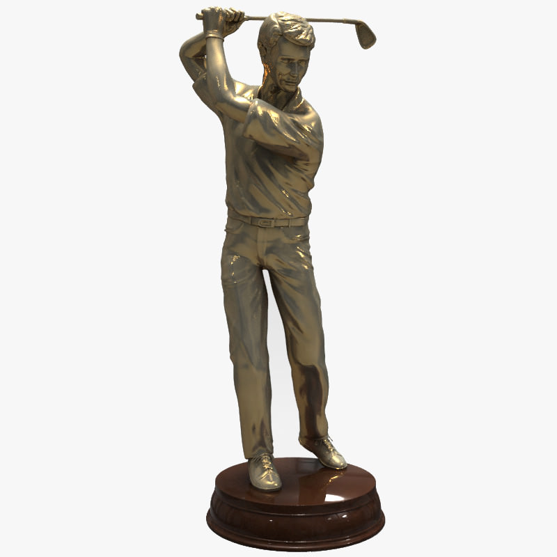3D Models Golfer bronze statue 3D model_6