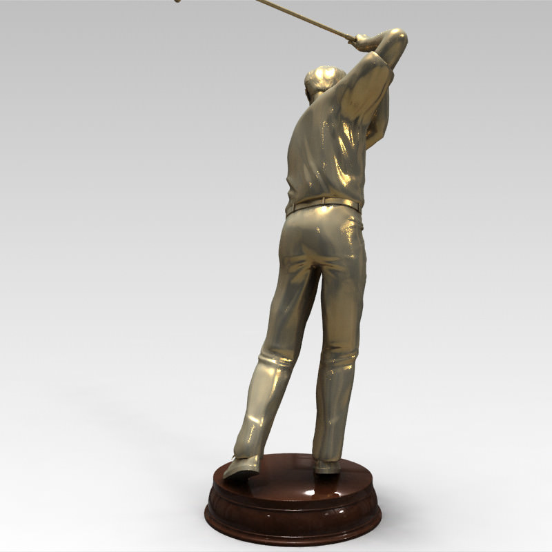 3D Models Golfer bronze statue 3D model_7