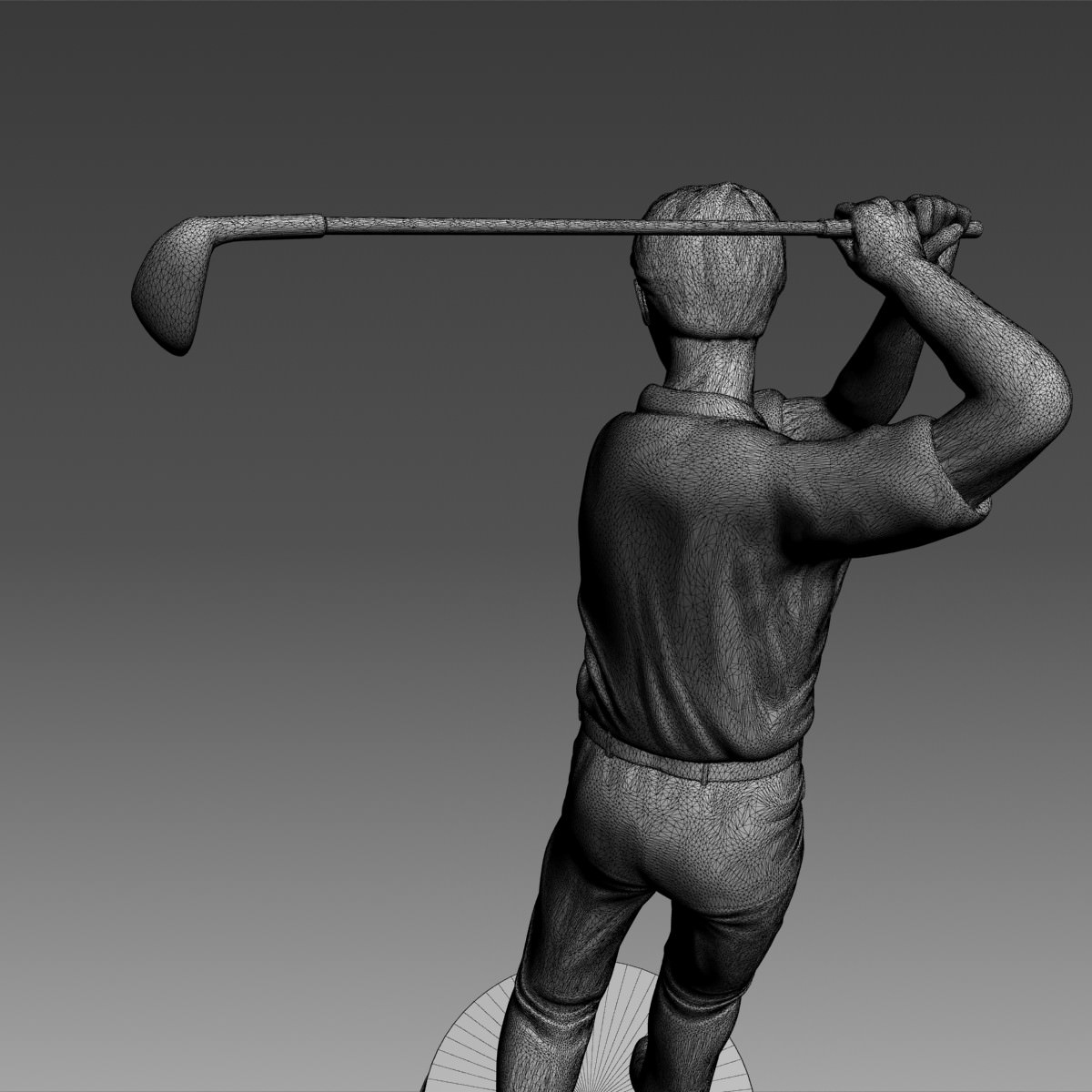 3D Models Golfer bronze statue 3D model_4
