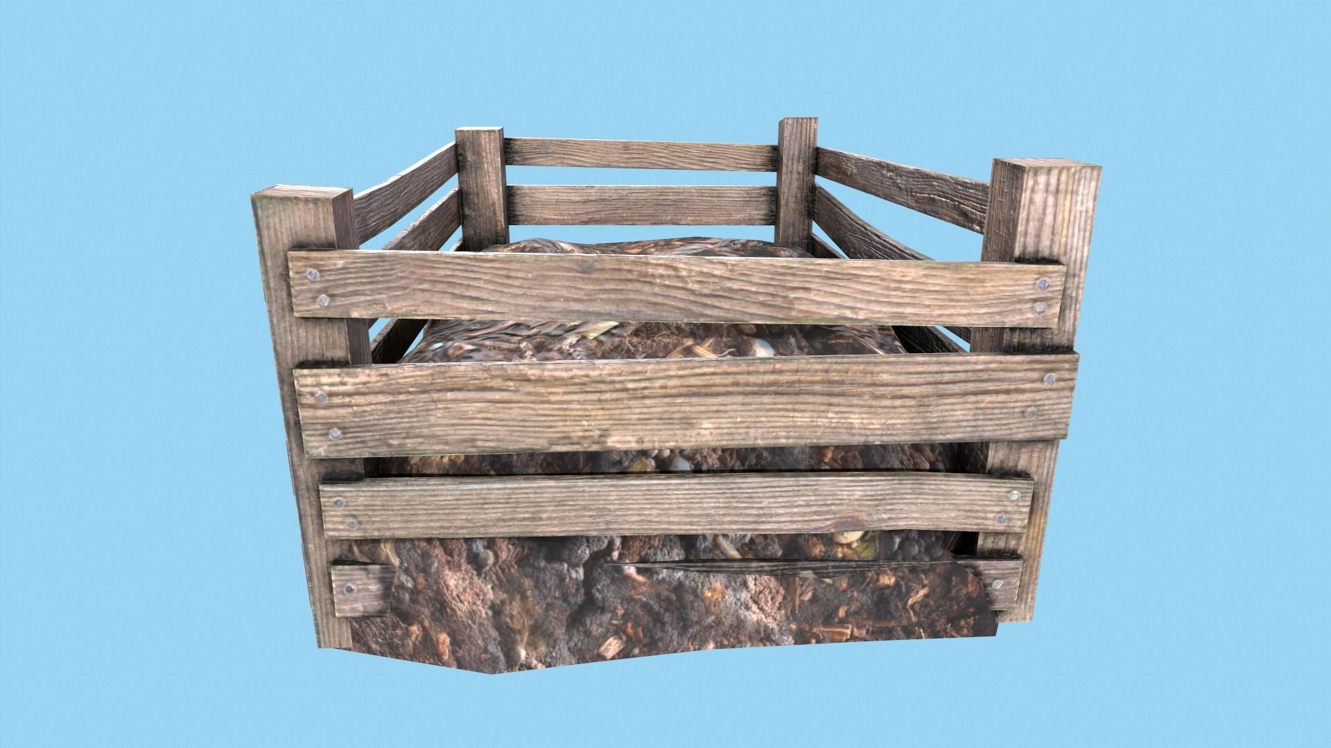 Compost Box Low-poly 3D model_5