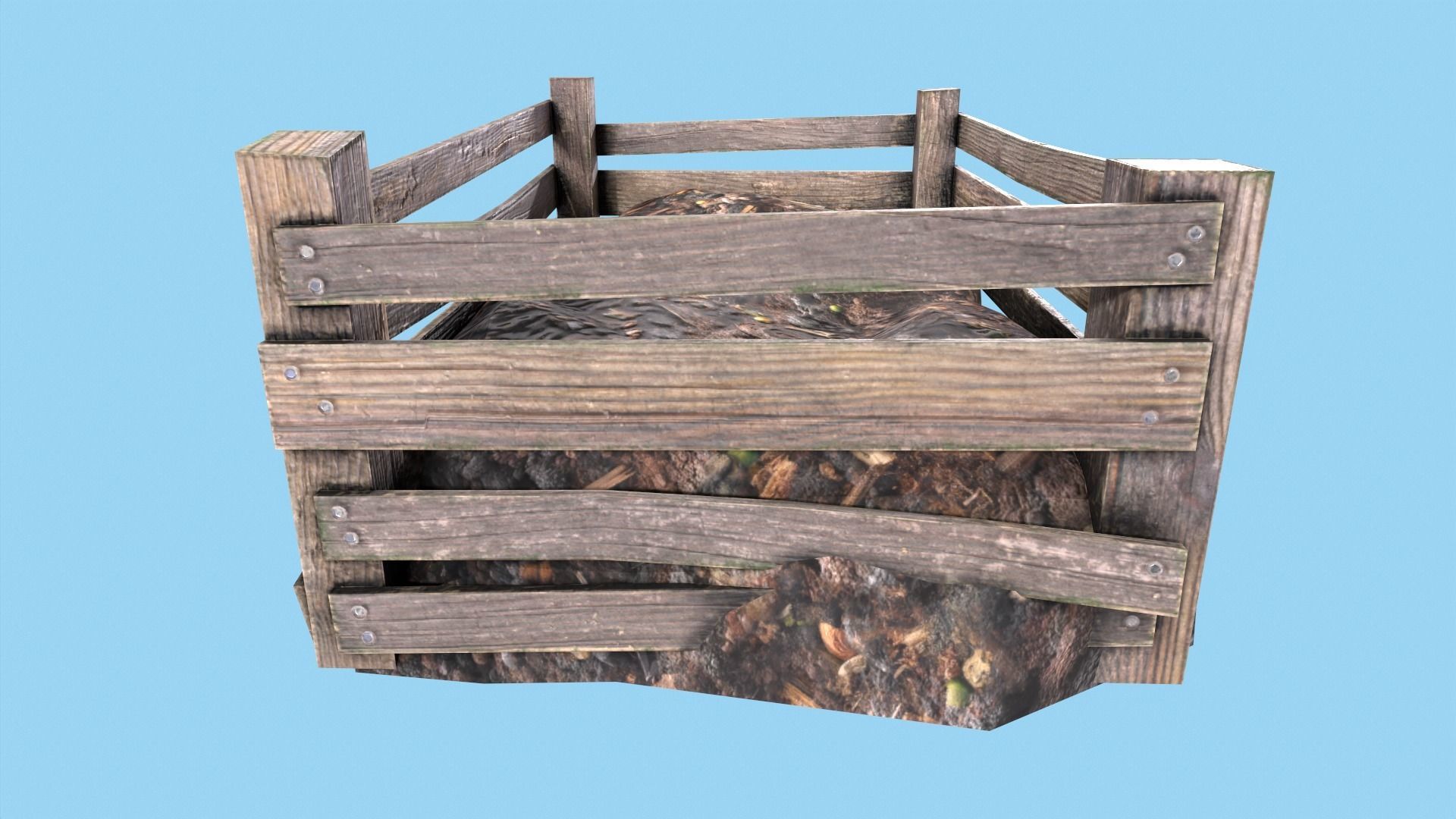 Compost Box Low-poly 3D model_2