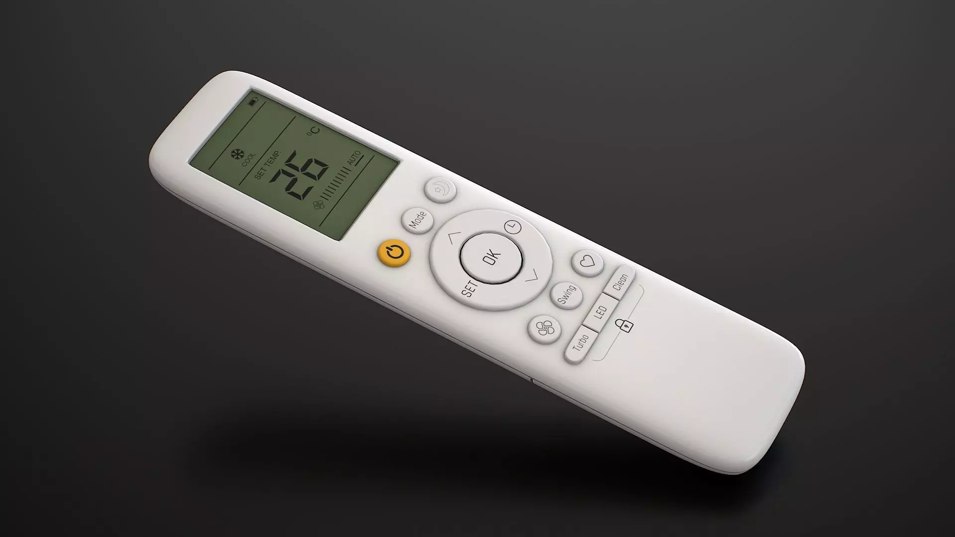 Air Conditioner Remote Control - AC Remote Low-poly 3D model_0