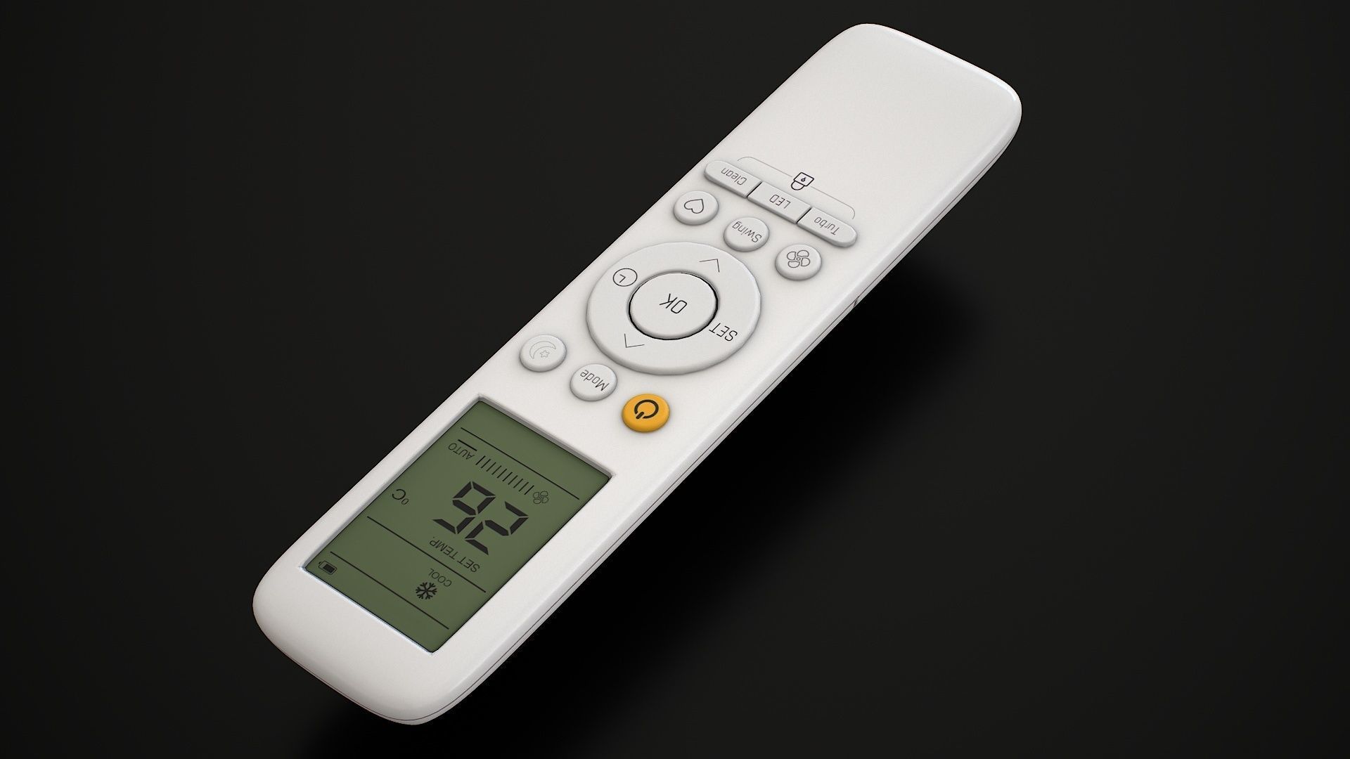 Air Conditioner Remote Control - AC Remote Low-poly 3D model_6