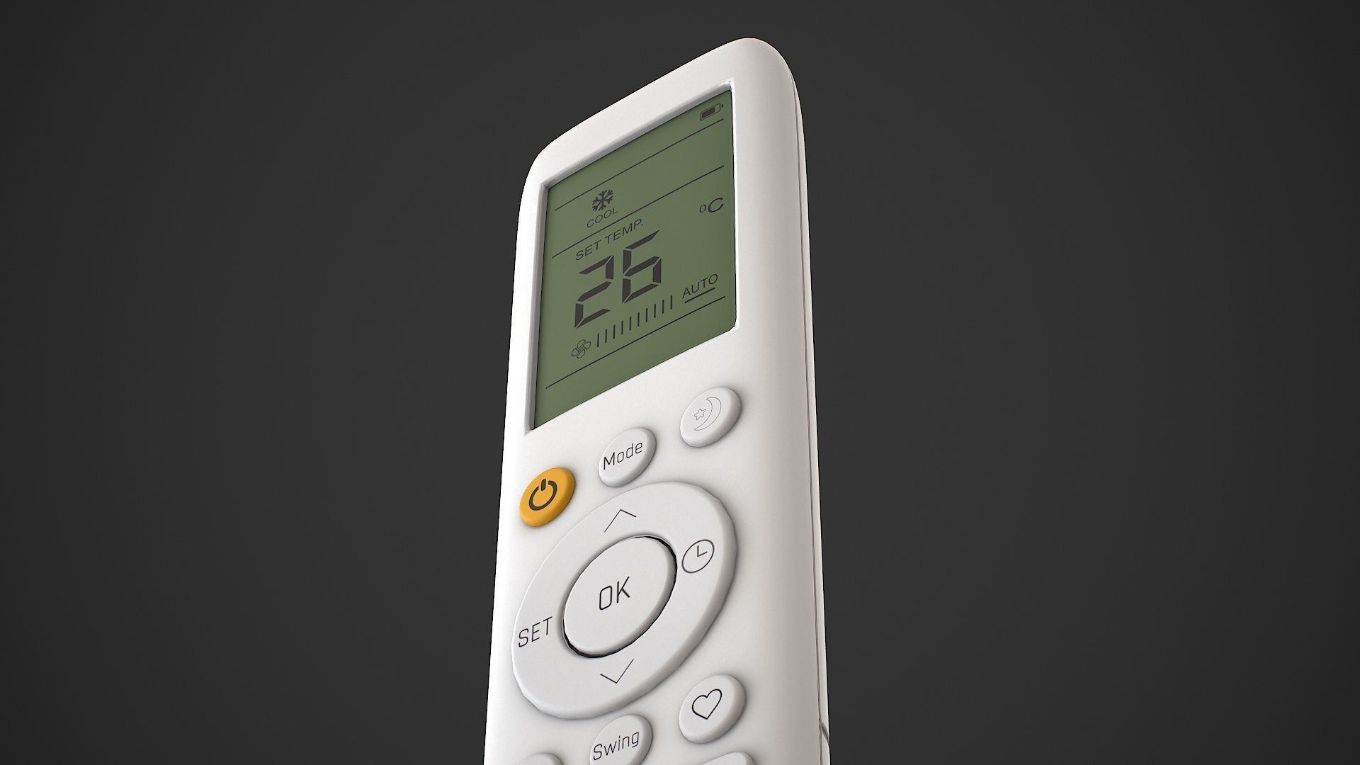 Air Conditioner Remote Control - AC Remote Low-poly 3D model_17