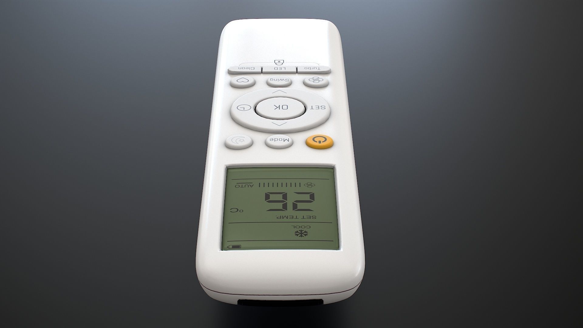 Air Conditioner Remote Control - AC Remote Low-poly 3D model_14