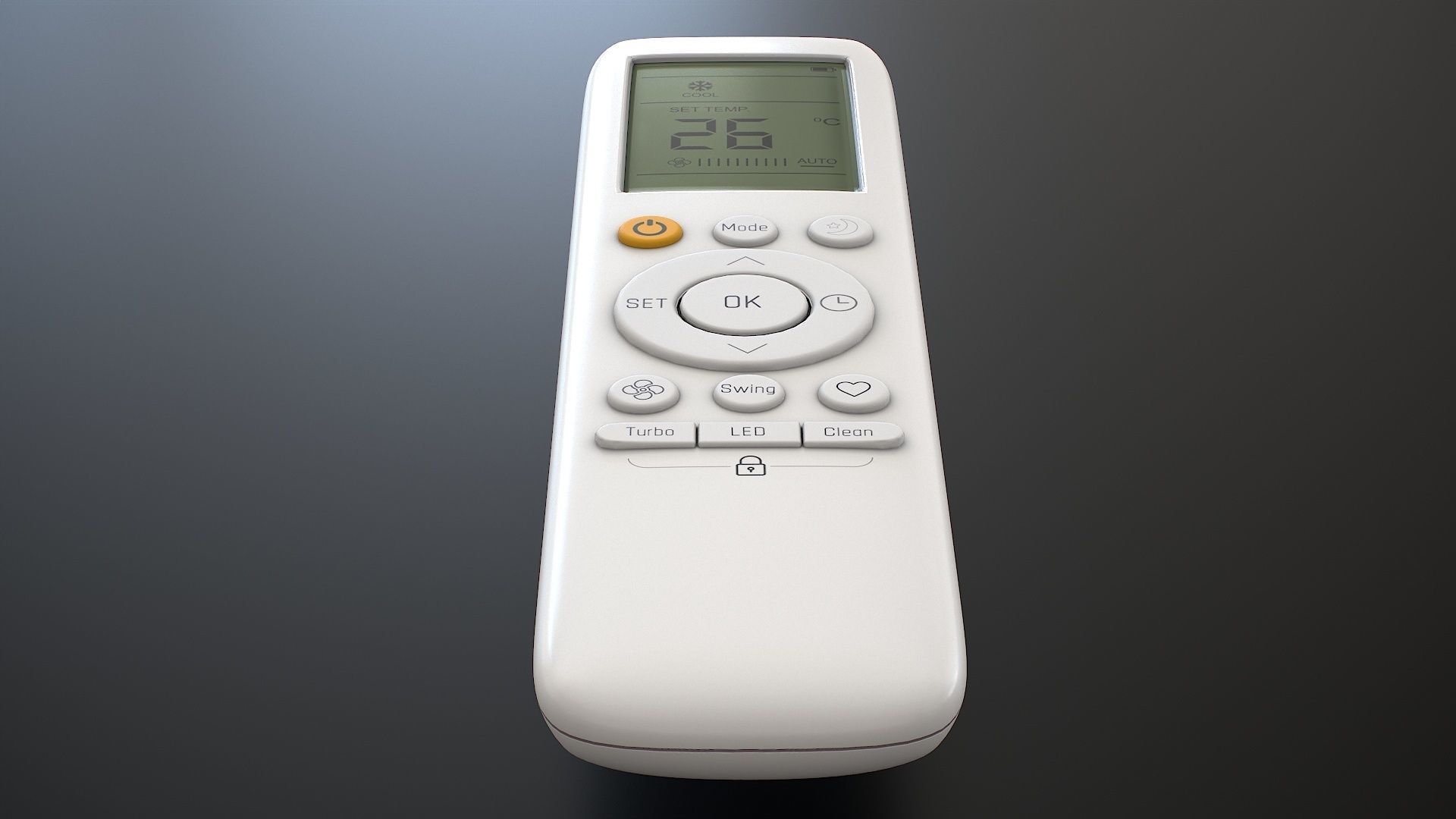 Air Conditioner Remote Control - AC Remote Low-poly 3D model_13